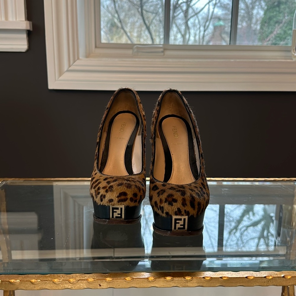 Fendi Fendista Pony Hair Leopard Print Platforms. Fall 2011 collection Size 37.5